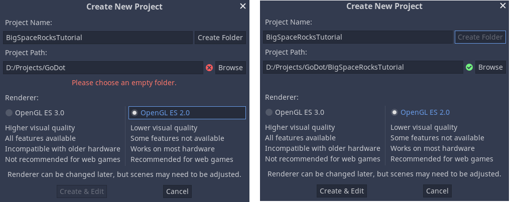 Create New Project Create New Project